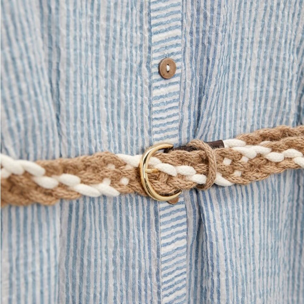 ZARA STRIPED MIDI DRESS - Picture 8 of 8